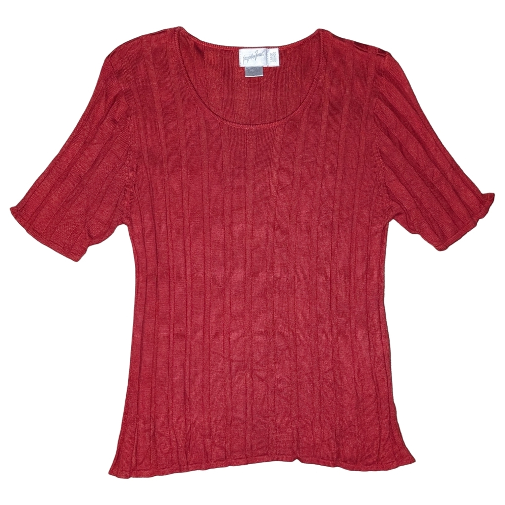 1950s Authentic Vintage Jacqueline Ferrar Silk Ribbed Sweater, Size L